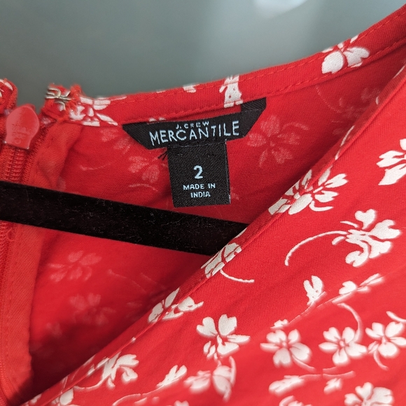 J Crew Mercantile Red Floral Wrap Mini Dress - Picture 3 of 4